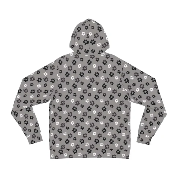 Chic Light Grey Dog Paw Pattern Hoodie - Wagging Woofs
