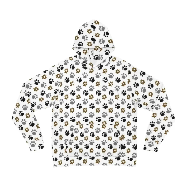 Elegant White Dog Paw Pattern Hoodie – Exclusive Unisex All-Over Print