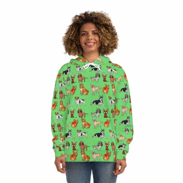 Exclusive Green Dog Breed All-Over Print Hoodie Women