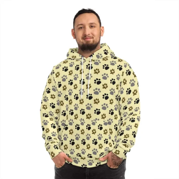 Men1 yellow dog paw pattern hoodie