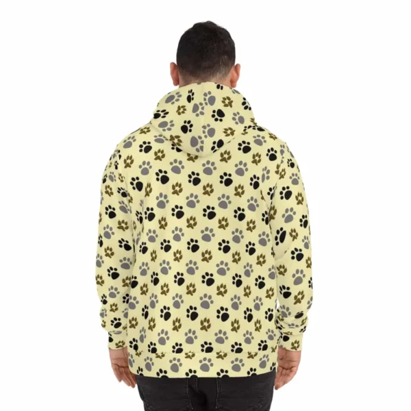 Men2 yellow dog paw pattern hoodie