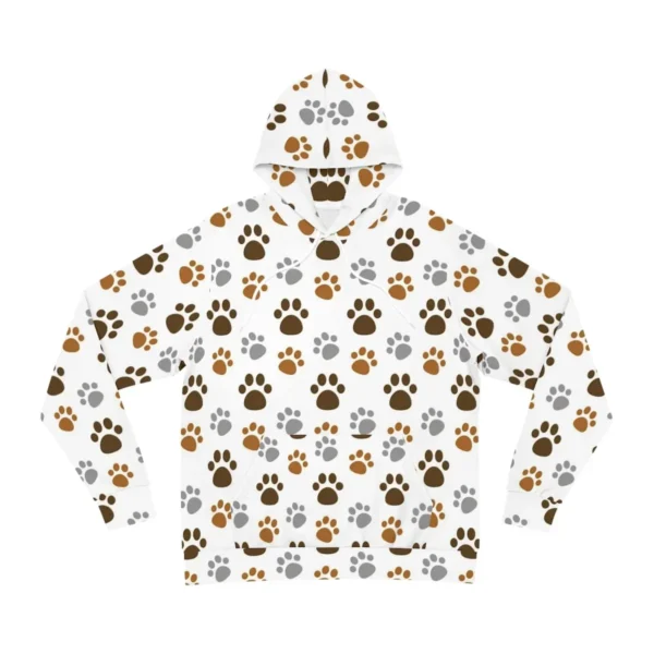 Sleek White Dog Paw Pattern Hoodie – Exclusive Unisex All-Over Print
