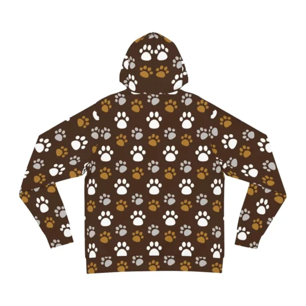 Stylish brownish dog paw pattern hoodie - Wagging Woofs