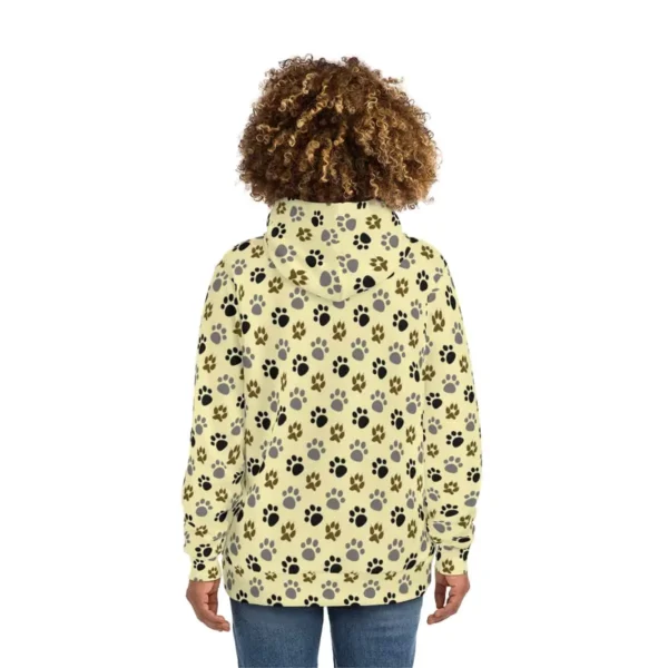 Yellow dog paw pattern hoodie - Women Back