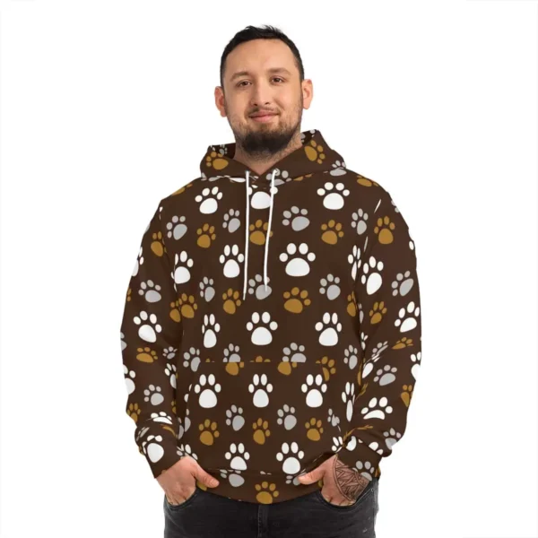 dog paw pattern hoodie - Men1