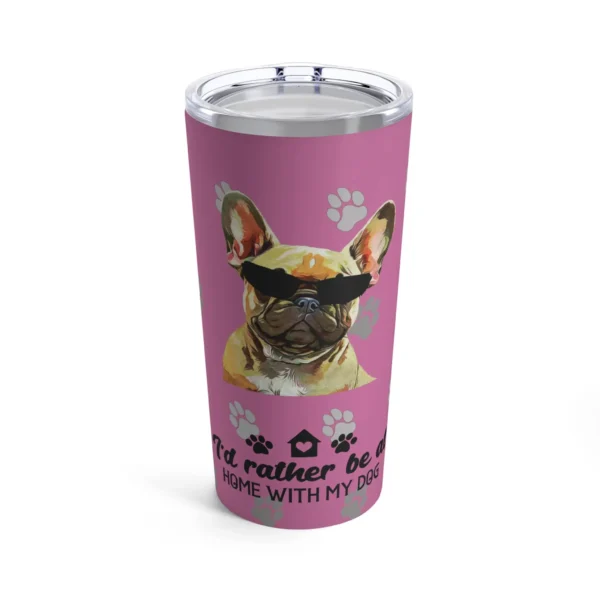 I'd Rather Be at Home with My Dog' French Bulldog Design - Light Pink