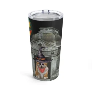 Witchy Corgi Halloween Tumbler – 20oz of Spooky Fun!